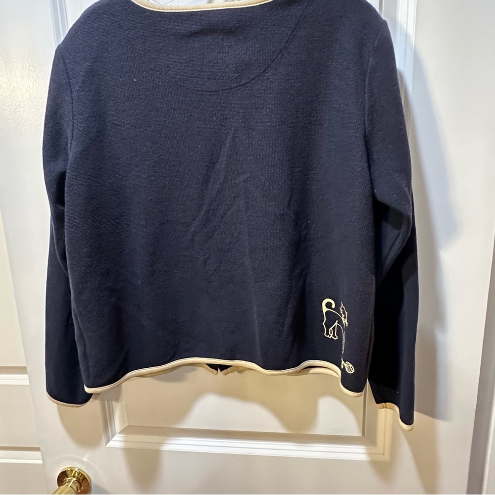 Christopher & Banks Navy Blue Cat Sweater Embroidered Unique Size M - Picture 4 of 5